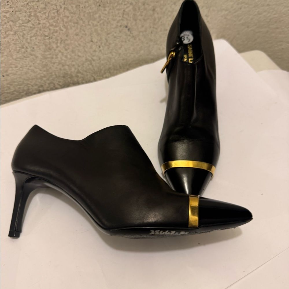 Yves Saint Laurent Black and Gold Heels - Picture 4 of 9